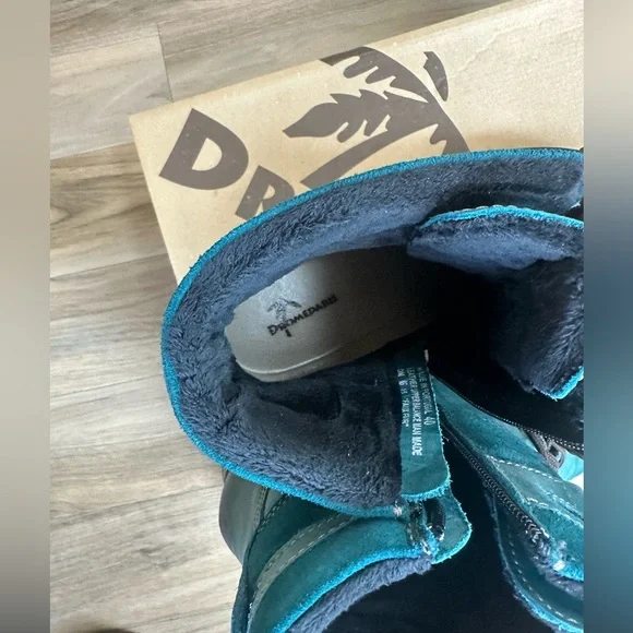 Dromedaries Boots, zipper and laces. Kiara, Teal size 9.5 - Picture 4 of 13